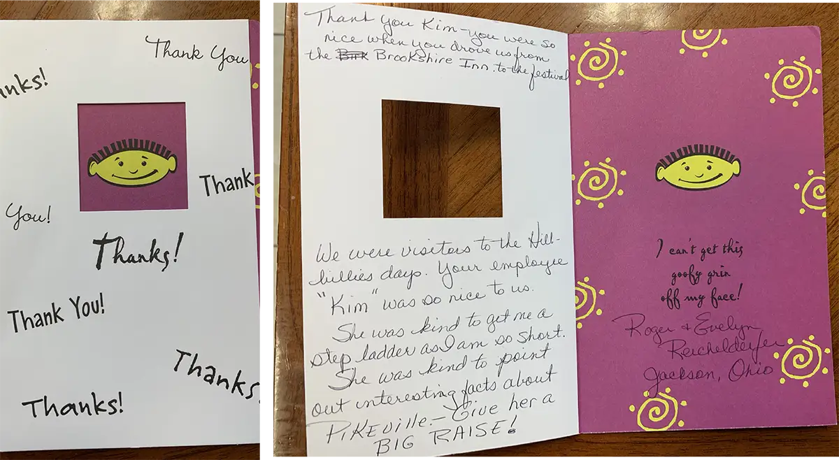 Handwritten testimonial card 4