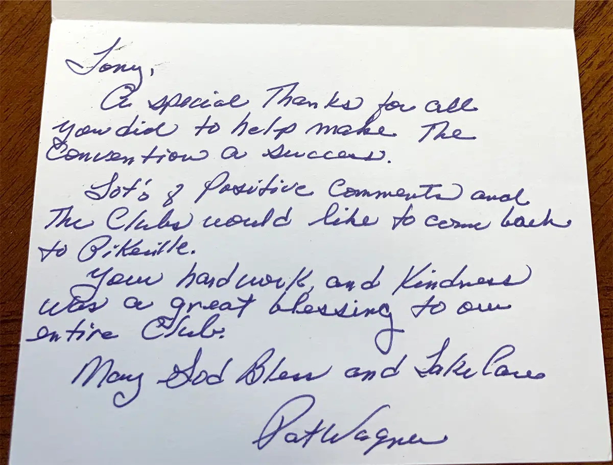 Handwritten testimonial card 5