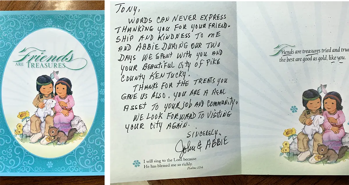 Handwritten testimonial card 6