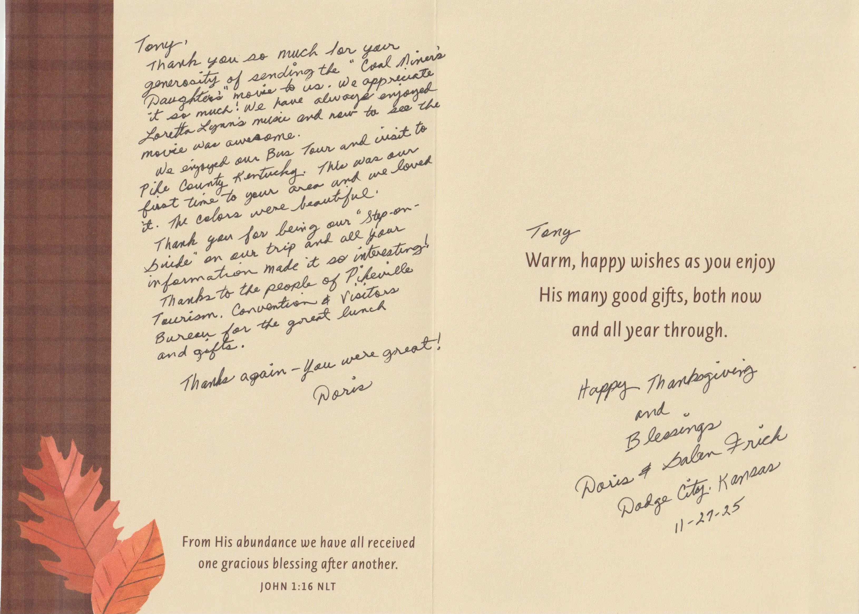 Printed testimonial card front 2